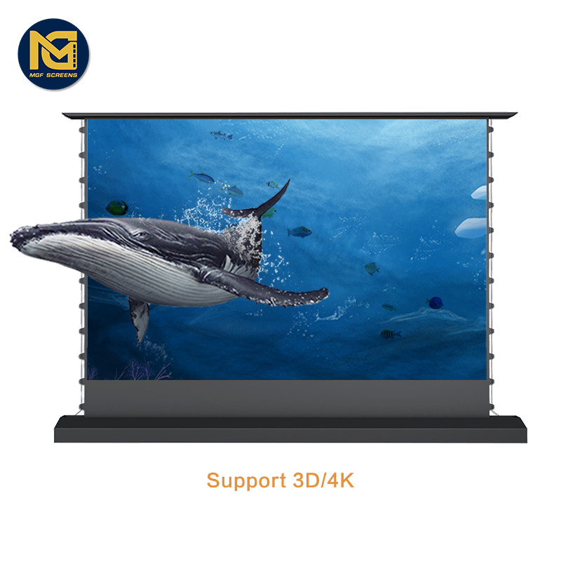 MGFscreens 100 дюймовый Электрический Напольный экран фокусировка длинный ALR-экран моторизованный обсидиан 0,8 самостоятельный экран проектора