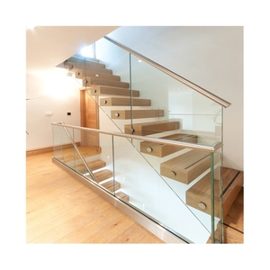 Garde-corps en verre transparent résistant élégant de représentation supérieure de Prima pour l'<span class=keywords><strong>escalier</strong></span> droit d'appartement moderne - Product Image 6