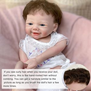 Poupée de mode en silicone de 18 pouces, corps entier, cheveux implantés, fille réaliste, poupée reborn, jouet doux, aspect bébé nouveau-né, faite à la main - Product Image 5