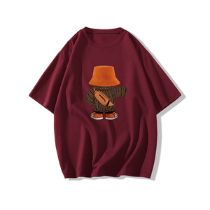 เสื้อยืดโอเวอร์ไซส์สำหรับนอนหลับ ผ้าฝ้าย 100% สำหรับผู้หญิง พิมพ์ลายด้วยเทคนิคฮีททรานเฟอร์ เสื้อทรงหลวมใส่สบาย เหมาะสำหรับใส่คู่กับชุดนอน - Product Image 1