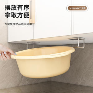 Crochets de lavabo en acier inoxydable, support de rangement rectangulaire mural pour meuble de salle de bain, durable, multifonctionnel, argenté, paquet de 2 - Product Image 5