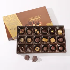Tatlılar ve çikolatalar için blister tepsi ile el yapımı özel kağıt kutu karton hediye kutuları