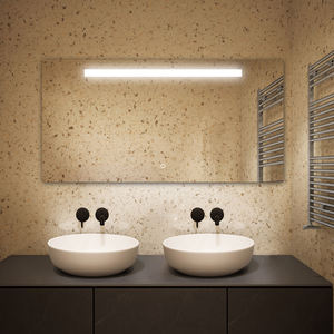 กระจก LED หรูหราสำหรับตกแต่งห้องน้ำกระจกไฟด้านหลังหรี่แสงได้ทันสมัย - Product Image 3