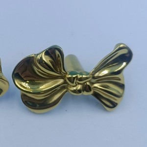 Zinc Alloy Bow Drawer Handle Gold Color 50x34x24mm Die Casting Surface Decoration <b>Wardrobe</b> Cabinet <b>Hardware</b> - Product Image 2