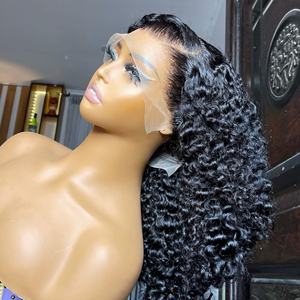 วิกผมบ๊อบปานกลางแบบหยิกฟูสไตล์บราซิล  แบบผูกเชือกด้านหน้า  โปร่งใส  แบบดับเบิ้ลดรอน  ไฮไลท์ HD  ผมแท้เรมี่  ไม่ต้องใช้กาว - Product Image 4