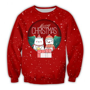 Suéter de Invierno Transpirable para <span class=keywords><strong>Mujer</strong></span>, Cuello Redondo, Estampado Digital, Manga Larga, Diseño Navideño - Product Image 4