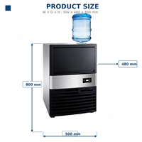 Machine à glaçons commerciale de haute qualité en acier inoxydable, à refroidissement par air, pour comptoir, production de 36 kg de glaçons carrés