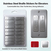 Autocollant Braille en Acier Inoxydable pour Ascenseur, Boutons Tactiles Accessibles, Étiquette Braille ADA Personnalisable pour Aveugles