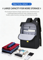 Sac à dos pour ordinateur portable imperméable en Oxford pour le bureau et les trajets quotidiens, sac à dos robuste pour l'extérieur, idéal pour la randonnée et le camping