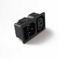 Enchufe combinado C14 + C13, 5 salidas de CA, fusible de toma de corriente a presión TUV CE KC para extensión de nailon de Material de cobre y latón certificado 10A