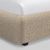 Lit capitonné incurvé de luxe moderne - Cadre de lit King Size en tissu bouclé haut de gamme pour villas et hôtels de prestige