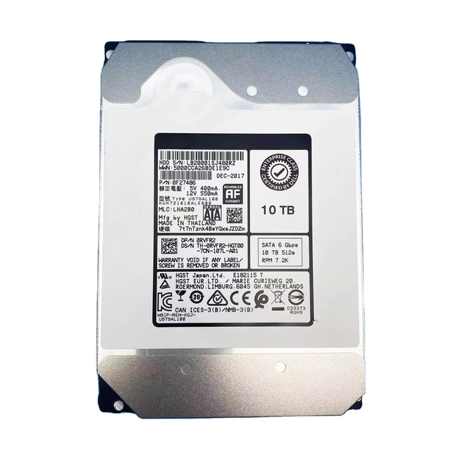 10TB 7.2K RPM SATA 6Gb/s Enterprise HDD HUH721010ALE600