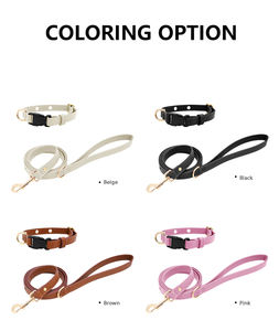 Conjunto de <span class=keywords><strong>Collar</strong></span> y correa de perro cachorro DIY lindo de cuero suave personalizado con pegatina de dibujos animados de PVC insignia etiqueta emblema accesorios de dijes para mascotas - Product Image 2