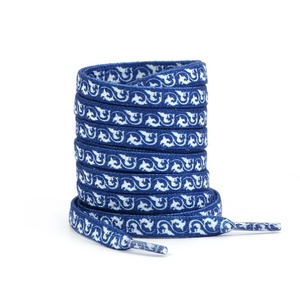 Lacets plats personnalisés bleus et blancs de style chinois pour chaussures décontractées, lacets élastiques, lacets de sport rétro - Product Image 6