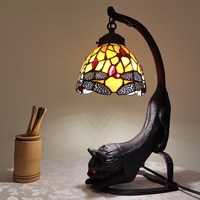 Vente en gros directe de mosaïques de verre colorées pour églises, abat-jour en verre artistique peint à la main, style lampes de table LED