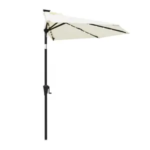Werks-Anpassung Outdoor-Center-Regenschirm individueller Aufdruck Markt Großhandel Terrassen-Regenschirme Regenschirm LED-Halbregenschirm für Restaurant