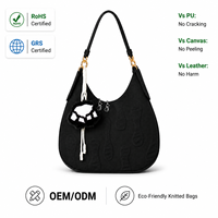Sac à main hobo pour femme en fil RPET tricoté 3D personnalisé, motif à fil unique, écologique, lavable