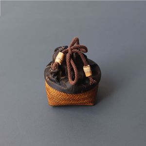 July 7th Handmade <b>Bamboo</b> Woven Tea Pouch Round 1-3L Traditional Style Portable Travel Tea Storage Bag - Product Image 3