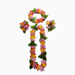 Ensemble de colliers de fleurs de style hawaïen coloré pour la décoration de fête, guirlandes de fleurs tropicales hawaïennes, collier de fleurs - Product Image 6