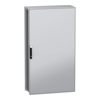 Armoire de sol à porte simple NSYSFN181040P, acier galvanisé, IP55, gris, noir, 1000 mm x 400 mm 1800 mm, série PanelSeT SFN