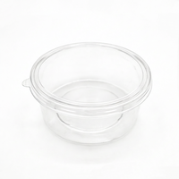 Boîte alimentaire ronde transparente en PET personnalisée en usine avec procédé de thermoformage et logo personnalisé pour l'emballage de salades de fruits et légumes
