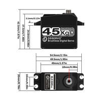 Moteur servo brushless étanche Dsservo BLS3245 45KG pour voitures RC Baja 1/8 1/10 1/12 et applications robotiques
