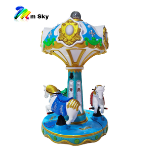 Mini carrusel de fibra de vidrio de 3 plazas con certificación CE, máquina de juegos de entretenimiento para niños, centros de juegos que funcionan con monedas para interiores - Product Image 2