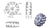 Roue Mecanum Rouleau d'entraînement Robot Roue de chariot Intelligente Rouleau universel Roue Fulai Accessoires de chariot AGV