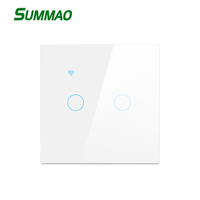 Apple Homekit avec ligne neutre WiFi EU Standard Smart Switch touche tactile Siri commande vocale Google Smart Switch