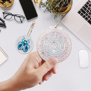 DIY Diamant Peinture Porte-clés Kits Diamant Art Colibri Porte-clés Sac Décor Noël Diamant Peinture Porte-clés avec Labyrinthe - Product Image 6