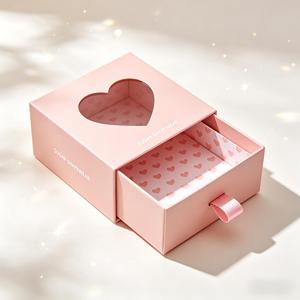 Caja de Regalo Rosa con Ventana y Cajón, de Cartón Rígido, con Logotipo Personalizado, para Regalos de San Valentín, Bodas, Cumpleaños, Joyería, Empaque de Alta Gama - Product Image 3
