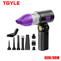 Aspirateur de voiture multifonctionnel sans fil en ABS, alimenté par batterie USB, portable, double usage, silencieux, pour la maison et les animaux domestiques