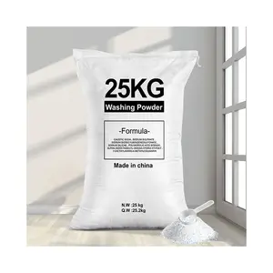 25KG White Jumbo Woven Bag Packing Best Quality OEM ODM Industrial Clothes Bulk Laundry Detergent Washing Powder