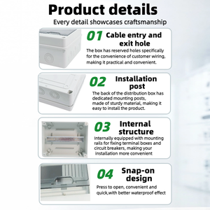 <span class=keywords><strong>Caja</strong></span> de Distribución Eléctrica HT Serie 3 Vías IP65 de Plástico ABS/PC para Montaje en Panel <span class=keywords><strong>Exterior</strong></span> Impermeable - Product Image 6