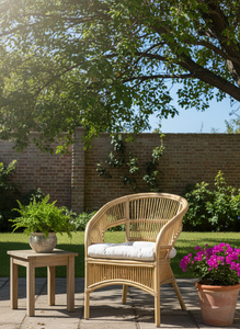 Fauteuil de loisirs d'extérieur en rotin capitonné Fabiano, design modulaire, sièges élégants et confortables pour salon, patio, hôtel, design asiatique - Product Image 4