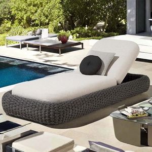 PLUS DE DESIGN Moderne Imperméable Patio Hôtel Piscine Teck Simple Bois Massif Rotin <span class=keywords><strong>Chase</strong></span> Aluminium Extérieur Soleil Chaise Lounge - Product Image 5