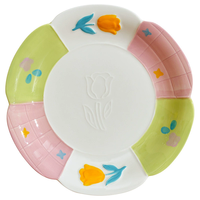 Assiette en céramique et porcelaine pour enfants, motif dessin animé mignon (panda, chat, renard), design personnalisé animaux et fruits, 13,5x5,5cm, non toxique