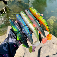 Grande leurre souple bionique en PVC à queue en T de 22 cm pour brochet, achigan, saumon/whitefish - Design imprimé, hameçons pour lancer longue distance en eau salée