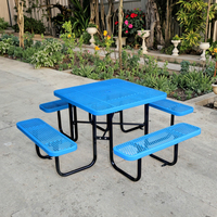 Vente en gros de mobilier d'extérieur, table de pique-nique commerciale à rallonge, banc pour école, restaurant, jardin, terrasse, table à manger en métal