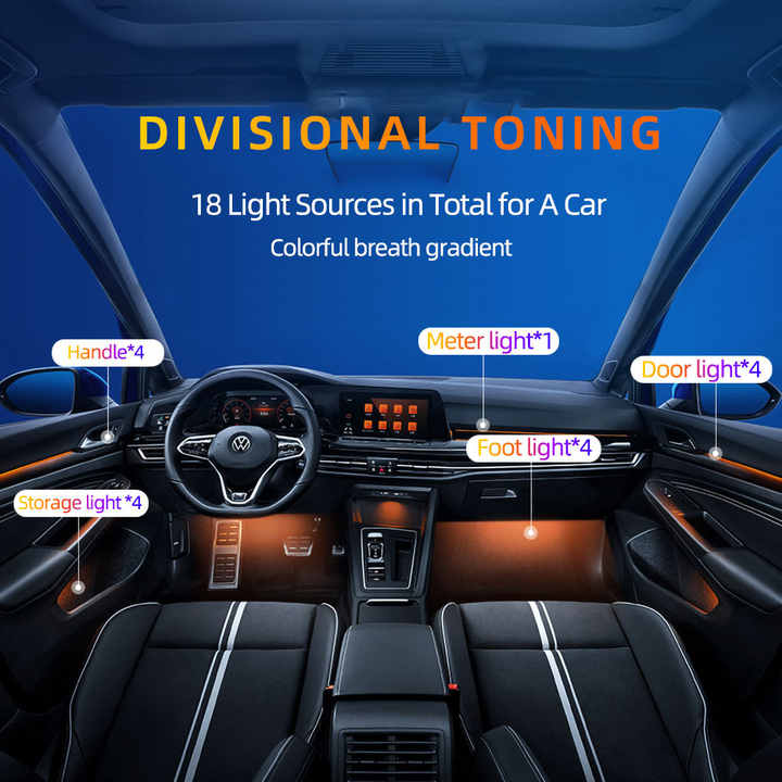 64 Colors Symphony Universal Ambient Light Car Interior LED Atmosphere ...
