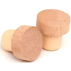 LEECORK Custom Wooden Bar Top Cork Stopper T Shaped Wine Cork Bottle Stopper Synthetic Glass Bottle Closure Lid