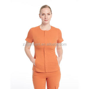 ชุดยูนิฟอร์มพยาบาลแบบมีซิปด้านหน้ามีกระเป๋าสองช่องใส่แบบคลาสสิกออกแบบได้ตามที่ต้องการโดย Shanghai zhengxing - Product Image 2