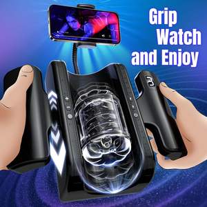 Masturbador masculino Juguetes sexuales-7.8in Longitud de empuje ajustable 9 , LCD Masturbadores de juguetes sexuales masculinos con 2 mangas y teléfono - Product Image 5