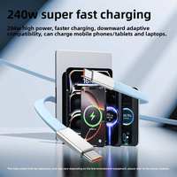 Câble plat en silicone double USB-C vers Type-C de 1 m, charge rapide 6A pour iPhone, téléphone portable/tablette