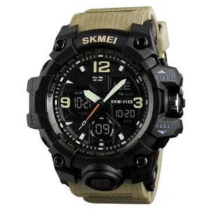 Skmei Top Cool Demin Schwarz Analog Digital Boy Marke Armbanduhr Stoß feste Uhren für Männer Luxus