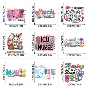 แผ่นปะรูปการ์ตูนน่ารักสำหรับเทศกาลอีสเตอร์ ทำจากโพลีเอสเตอร์ PET ซักได้ ใช้กับเสื้อยืด DIY ด้วยการรีดร้อน  วัสดุพลาสติซอล ซิลิโคน ยาง PU - Product Image 5