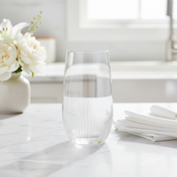 Verre à boire en verre transparent de 400 ml avec motif d'herbe gravé, style vintage, écologique pour la maison, le bar, le restaurant, le service de boissons