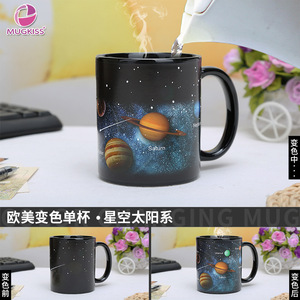 Tazas de Cerámica que Cambian de Color con Agua Caliente, Diseño de Planetas Espaciales, para Café, Té y Bebidas - Product Image 3