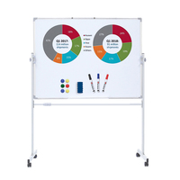 Stock de Tableaux Blancs Mobiles à Hauteur Réglable avec Cadre Blanc pour Réunions ou Écoles