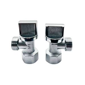 Robinet d'arrêt d'eau froide moderne en zinc chromé pour lavabo et toilettes, raccord 1/2''x 1/2'', pour salle de bain - Product Image 3